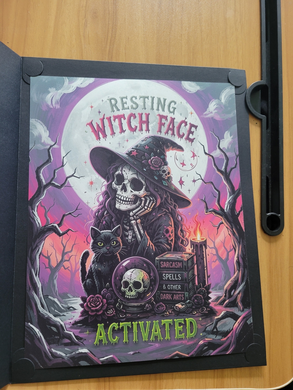 👻BUY 1 GET 1 FREE👻Resting Witch Face Activated Wall Art Print - Purple Black